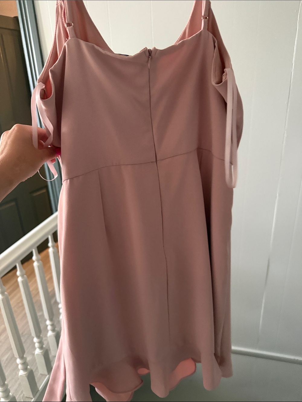 Pink Ruffle Wrap Dress- size L - Picture 2 of 3